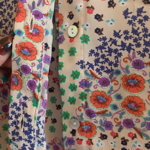 EUC Rachel Zoe Floral Button Down Blouse - Picture 13 of 14